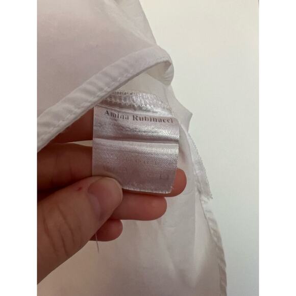 Amina Rubinacci White Silk Blend Sleeveless Blouse Size L - Picture 5 of 6